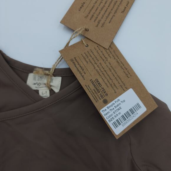 The Simple Folk The Swim Top in Stone Size 6/9 Months - Picture 7 of 8